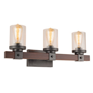 SIMPOL HOME Vintage 3 Light Wall Lights, Farmhouse Porch Wall Lamp, Indoor Wall Sconces with Glass Shade