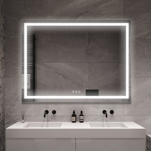 KIVA RHYME LED Lighted Anti-Fog Bathroom Mirror with Adjustable Color Temperature (3000K/4500K/6000K) and Brightness