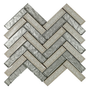 SYMPLE STUFF Berlanga 12" x 12" Chevron Mosaic Wall Tile