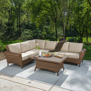 ONE ALLIUM WAY® Wanamaker 5 - Person Outdoor Seating Group with Sunbrella Cushions
