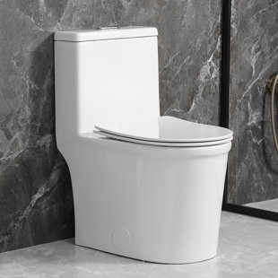 YINGZE Dual-Flush Compact Round One-Piece Toilet (Seat Included)