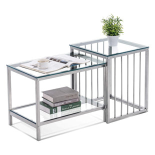 MERCER41 Darda Modern Glass Nesting Tables