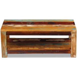 WORLD MENAGERIE Coffee Table Solid Reclaimed Wood 35.4" x 17.7" x 13.8"