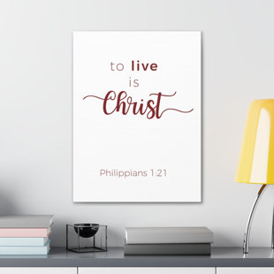 BLUE ELEPHANT To Live Is Christ Philippians 1:21 - Wrapped Canvas Print