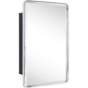 CCORNELUS 16'' W 24'' H Recessed Framed Medicine Cabinet with Mirror and 3 Adjustable Shelves