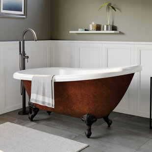 CAMBRIDGE PLUMBING 67" x 28" Clawfoot Soaking Acrylic Bathtub