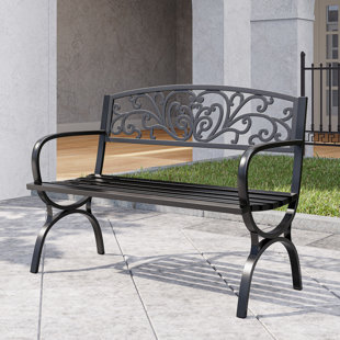 CHARLTON HOME® Lundberg 49.8'' W Outdoor Metal Garden Bench