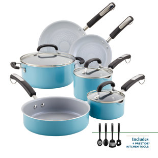 FARBERWARE Eco Advantage Ceramic Nonstick Cookware Pots and Pans Set with Cooking Tools, 13 Piece