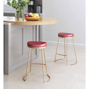 ZUO HOSPITALITY Bree Upholstered Counter Stool with Metal Frame (Set of 2)