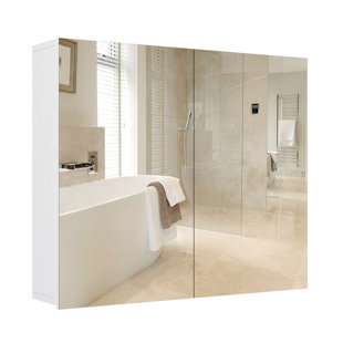 EBERN DESIGNS Marthvale 27.6'' W 23.7'' H Wall Framed Medicine Cabinet with Mirror and 1 Adjustable Shelves