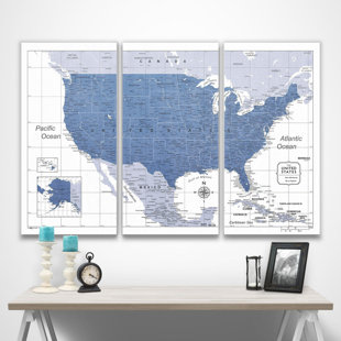 LONGSHORE TIDES " United States Push Pin Travel Destination Map " by Conquest Maps
