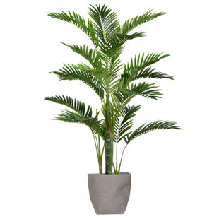 VINTAGE HOME Panama Artificial Faux Vintage Real Touch 48" Life-like Palm Tree With Eco Planter