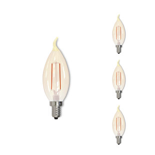 BULBRITE INDUSTRIES 25 Watt Equivalent LED Filament CA10 Nostalgic Thread Edison Light Bulb (Set of 4)