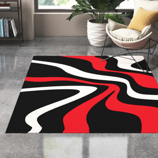 WADE LOGAN® Aleya Abstract Area Rug in Red/Black