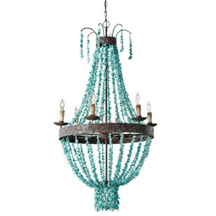REGINA ANDREW Beaded Turquoise Chandelier