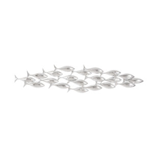 PHILLIPS COLLECTION School Of Fish Wall Decor In Silver Leaf