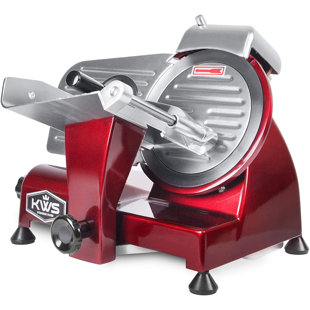 KWS KITCHENWARE STATION KWS 200W Electric Meat Slicer 7.67-Inch Stainless Steel Blade, Frozen Meat Deli Meat Cheese Slicer