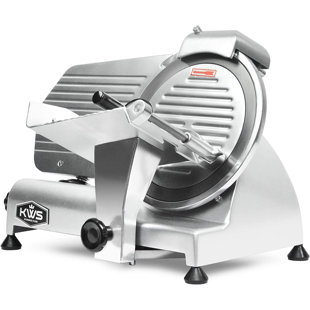 KWS KITCHENWARE STATION KWS Commercial 320W Electric Meat Slicer 10-Inch Stainless Blade, Frozen Meat/ Cheese/ Food Slicer