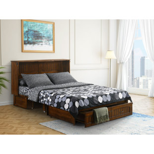 NIGHT & DAY FURNITURE Alpine Queen Size Murphy Bed Cabinet With Storage & Charging Ports