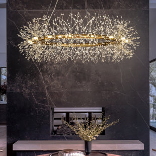 EVERLY QUINN Galewood 16-lights Wagon Wheel Firework Crystal Chandelier Dining Room Light Fixtures