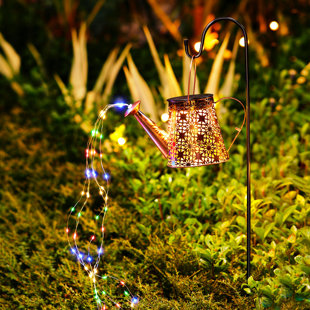 BUCASA 6'' Solar Powered Integrated LED Color Changing Outdoor Lantern