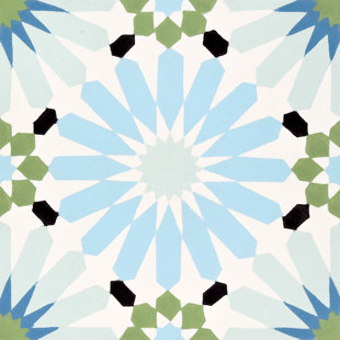 MOROCCAN CRAFT MASTERS 8" x 8" Cement Patterned Wall & Floor Tile