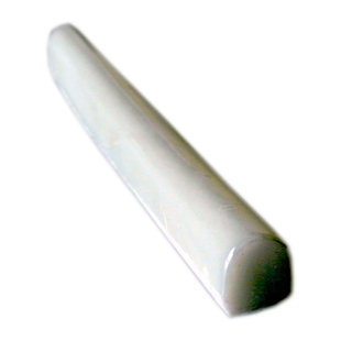 ABOLOS 0.75" x 8" Glass Pencil Liner Tile Trim in Iridescent White