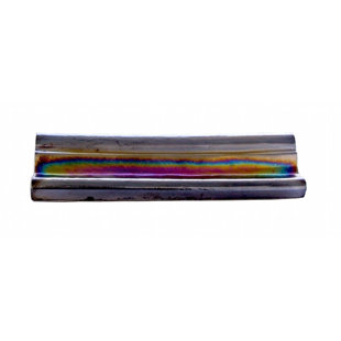 ABOLOS Atmosphere 2 in. x 8 in. Iridescent Recycled Glass Handmade Trim Decorative Wall & Pool Tile