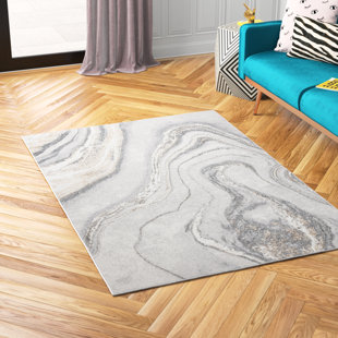 ETTA AVENUE™ TEEN Katelin Abstract Gray/Gold/White Area Rug