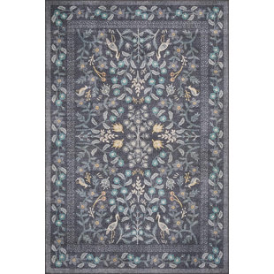 Rifle Paper Co. x Loloi Maison Nightingale Black Rug