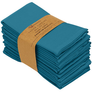 RUVANTI Poly Cotton Enrich Twill Cloth Napkins (Set of 12)