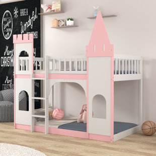 GEMMA VIOLET Twin Over Twin Castle Bunk Bed