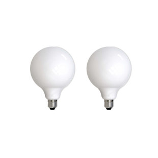 BULBRITE INDUSTRIES 7 Watt (75 Watt Equivalent), G40 LED, Milky Dimmable Light Bulb, (2700K) E26/Medium (Standard) Base (Set of 2)