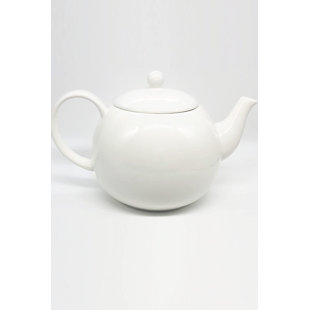 Furmaware 40 oz White Ceramic Teapot