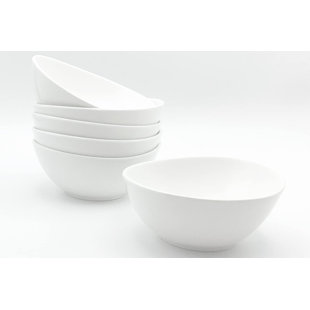 Furmaware 18 oz White Porcelain Cereal Bowl (Set of 6)