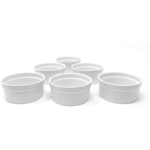 Furmaware 3 oz White Ceramic Round Ramekins (Set of 6)
