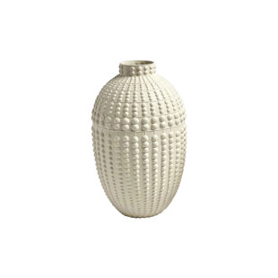 GLOBAL VIEWS Nail Head Vase-Rustic White