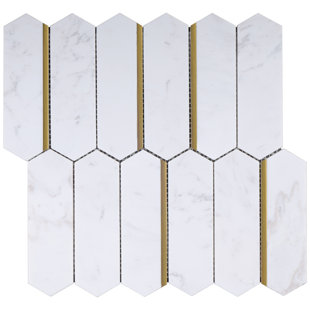 SUPREME TILE Natural Dorato 1" X 6" Marble Mosaic Wall Tile