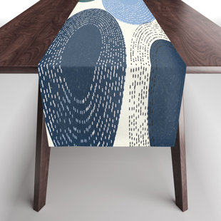 DENY DESIGNS Sheila Wenzel-Ganny Big Blues Minimalist Design Table Runner