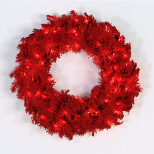 HASHTAG HOME Flocked Red Fir Artificial Christmas