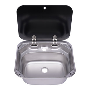 FRONG 16.7" L x 14.7" W Drop-In Stainless Steel Sink For RV Caravan
