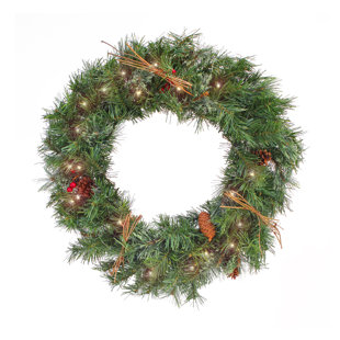 National Tree Company Glistening Pine Wreath with LED Lights