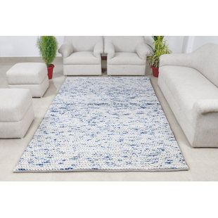 TUFTY HOME Handmade Flatweave Jute/Sisal Bleach/Sky Blue Rug
