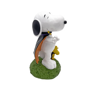 BACK YARD GLORY Peanuts Snoopy & Woodstock Dressed for Halloween Garden Statue