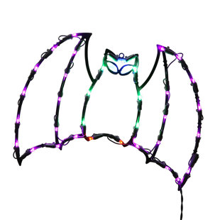 VICKERMAN Lighted LED Bat Halloween Window Silhouette Decoration