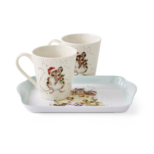 Wrendale Designs Holly Jolly Mug & Tray Set