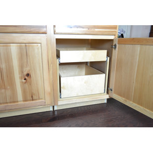 INTERIOR CABINET SOLUTIONS Pre-Assembled Dovetailed Double Drawer Pull Out Unit with Deluxe Frame Kit (4" Top 8" Bottom) (16" H 22" D)