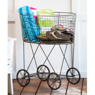SAND & STABLE™ Metal Wire Storage Basket on Wheels