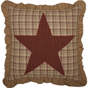 VHC BRANDS Dawson Star Plaid Cotton Reversible Throw Pillow