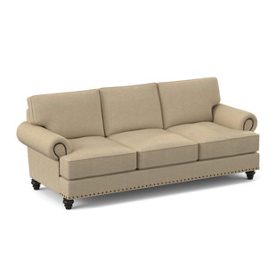 EDGECOMBE FURNITURE Foxhill 89" Round Arm Sofa with Reversible Cushions